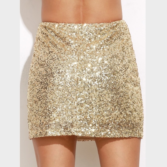 Gold All Over Sequins Mini Skirt - Picture 3 of 6